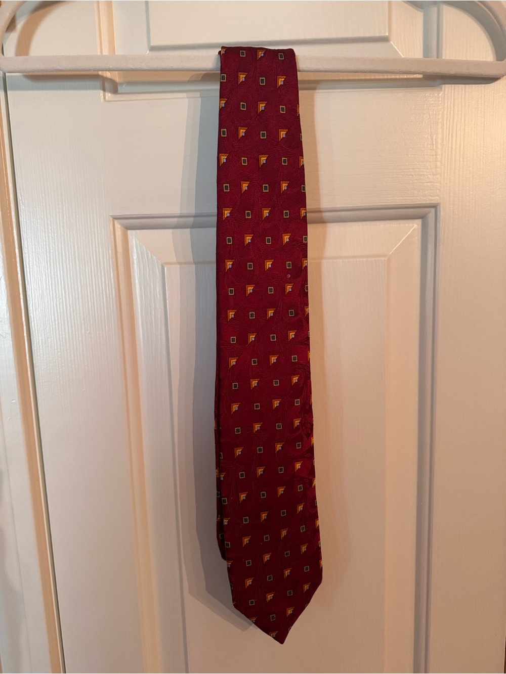 Robert Talbott Best of Class Silk Tie Burgundy Geometric Made USA